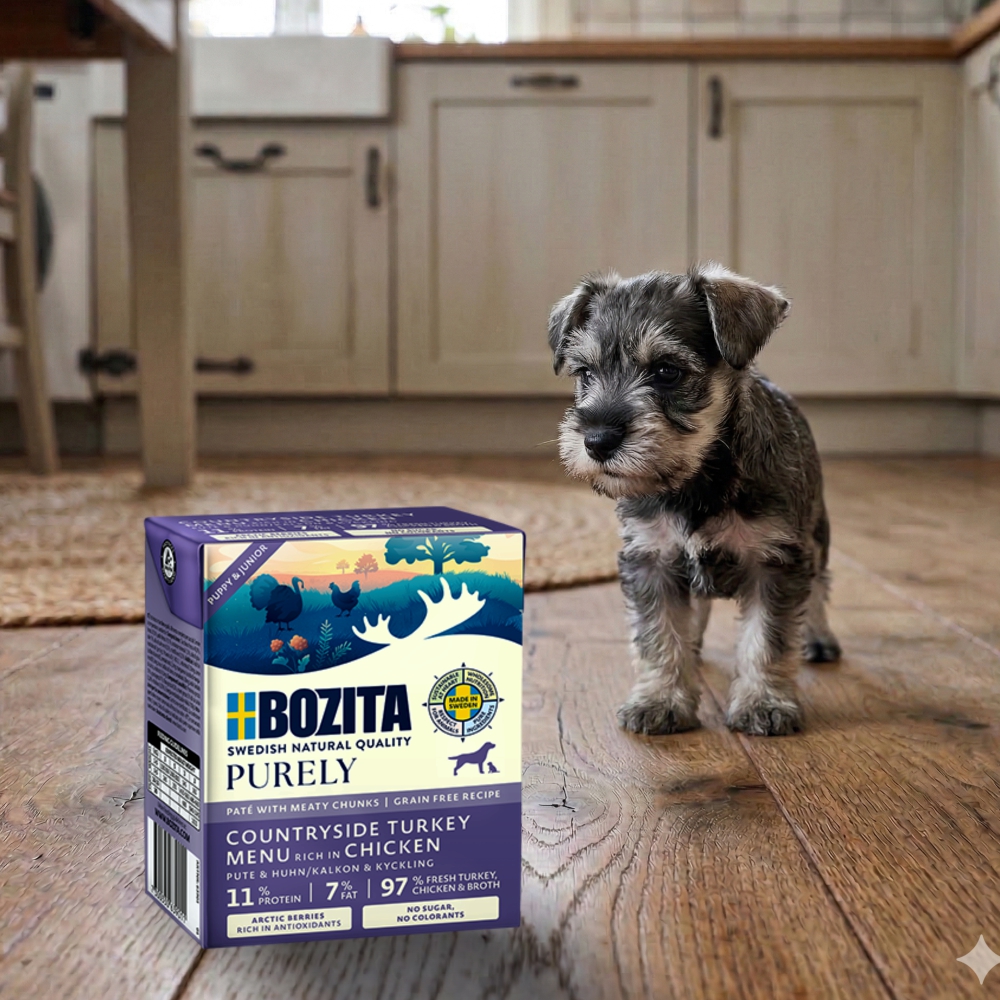 Bozita Purely Pate Duoprotein Puppy indyk z kurczakiem 370g karma mokra dla psa